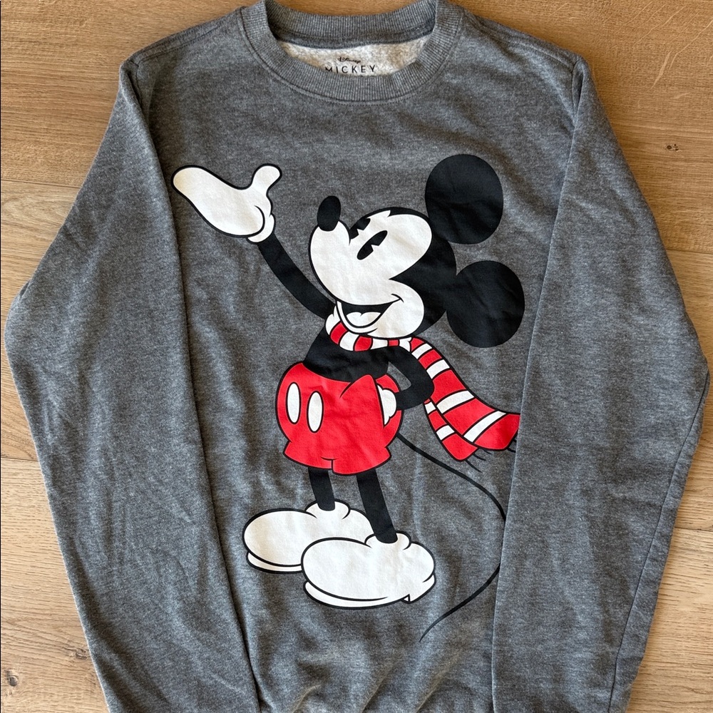 Mickey Mouse Gray Sweater size XS unisex Disney Christmas Holiday